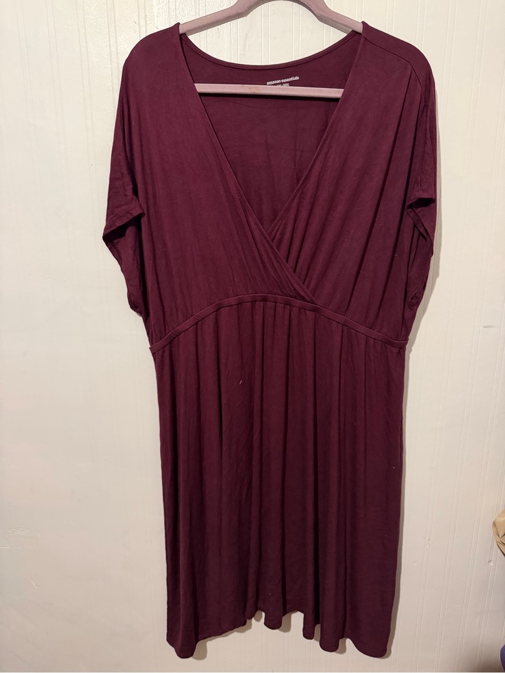 Women’s Wrap-Style Burgundy Dress XXL